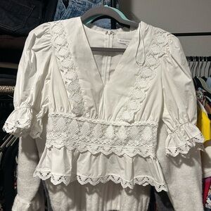 Endless Rose White Lace Detail Blouse